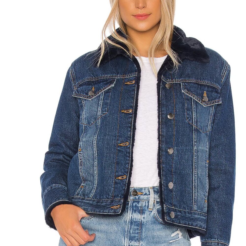 FRAME Faux Fur Lined Jacket XS